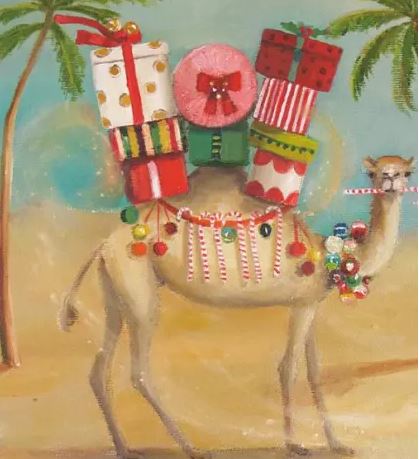 camel christmas print
